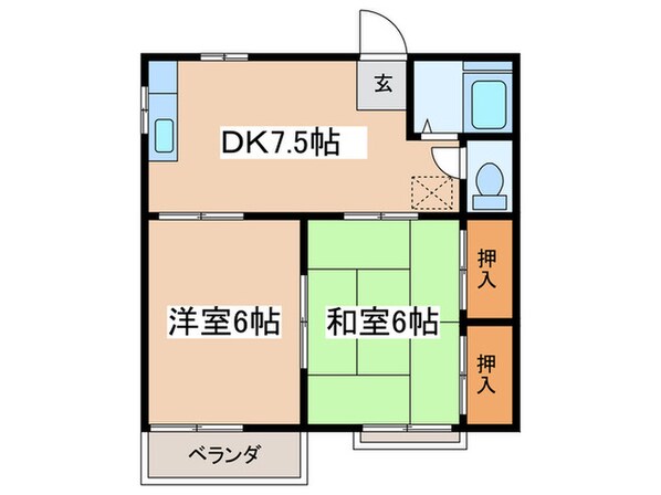 こがねハイツ（南棟）の物件間取画像